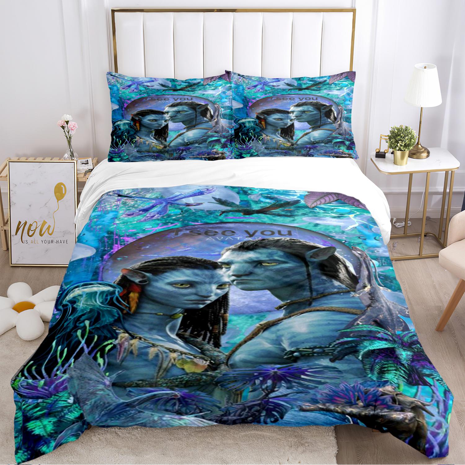 

A-Аватар Візерунок Фільму Всесезонна Підодіяльник Постільна Білизна Комплекти Ковдри М яка Ковдра та Наволочки Односпальний/Двоспальний/Королівський/Кінг 150x200cm