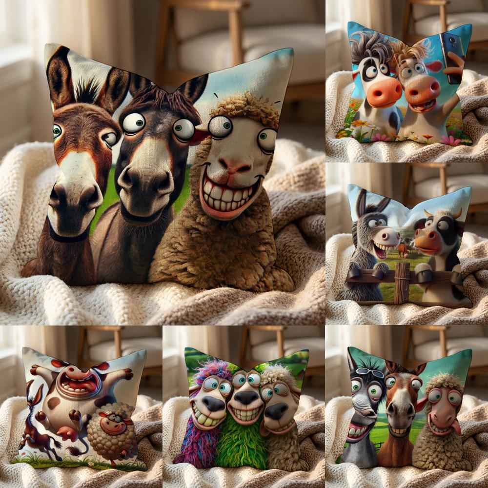 Lustiger Lamm Kissenbezug Mehrzweck-Kissenbezug für Zuhause & Auto - Wendbar, Weich & Langlebig für den täglichen Gebrauch