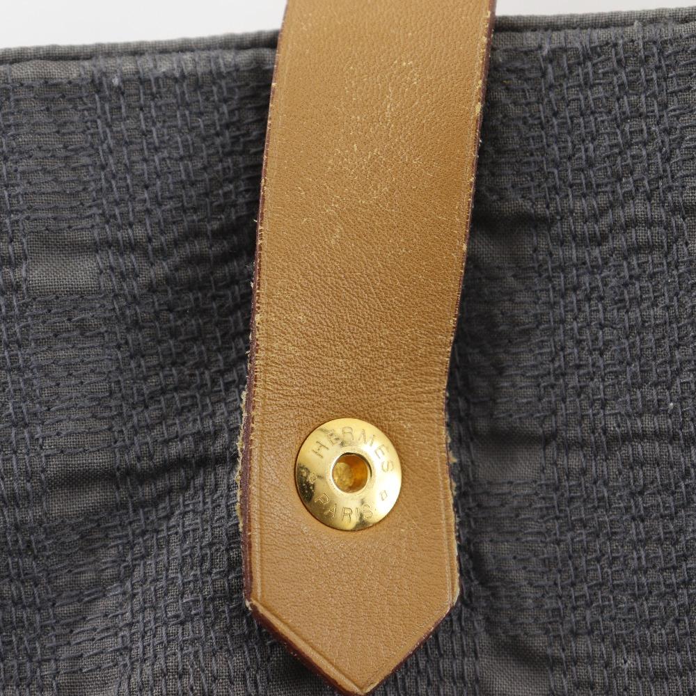 HERMES Amedaba Hippo de Poche Shoulder Bag Long shoulder gray canvas Women Used