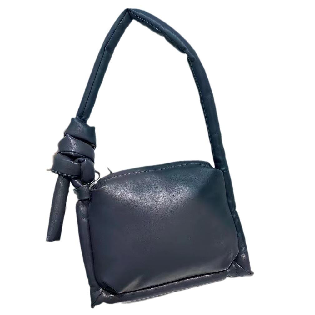 Han Nier, Foreign Style, Japanese And Korean Bag, Soft Leather, Retro Tied Knot Texture, Small Square Bag Diagonal