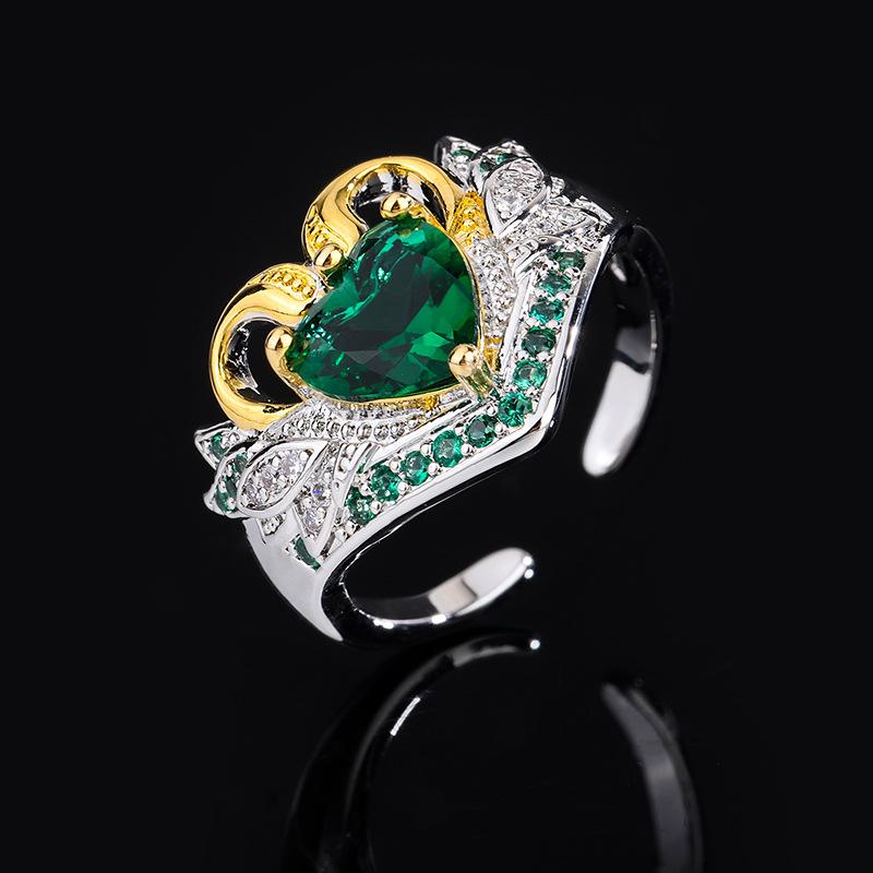 

Кольцо с кристаллами Double Swan Love Open Ring, темпераментное, премиум, ретро, ужин, драгоценный камень, кольцо