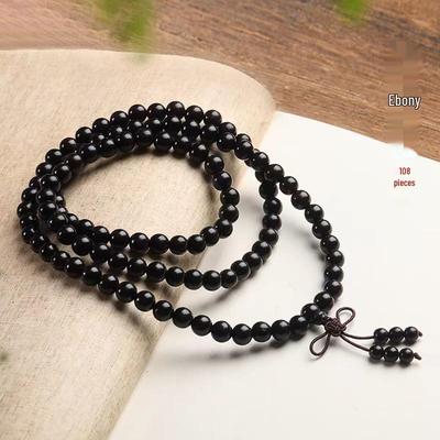 108-Körner Ebenholz Buddha Armband: Lila Licht für Männer & Frauen