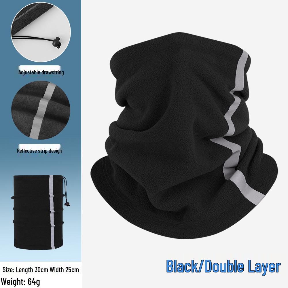 Windproof Winter Cycling Face Mask and Neck Gaiter - Double Layered Fleece Scarf