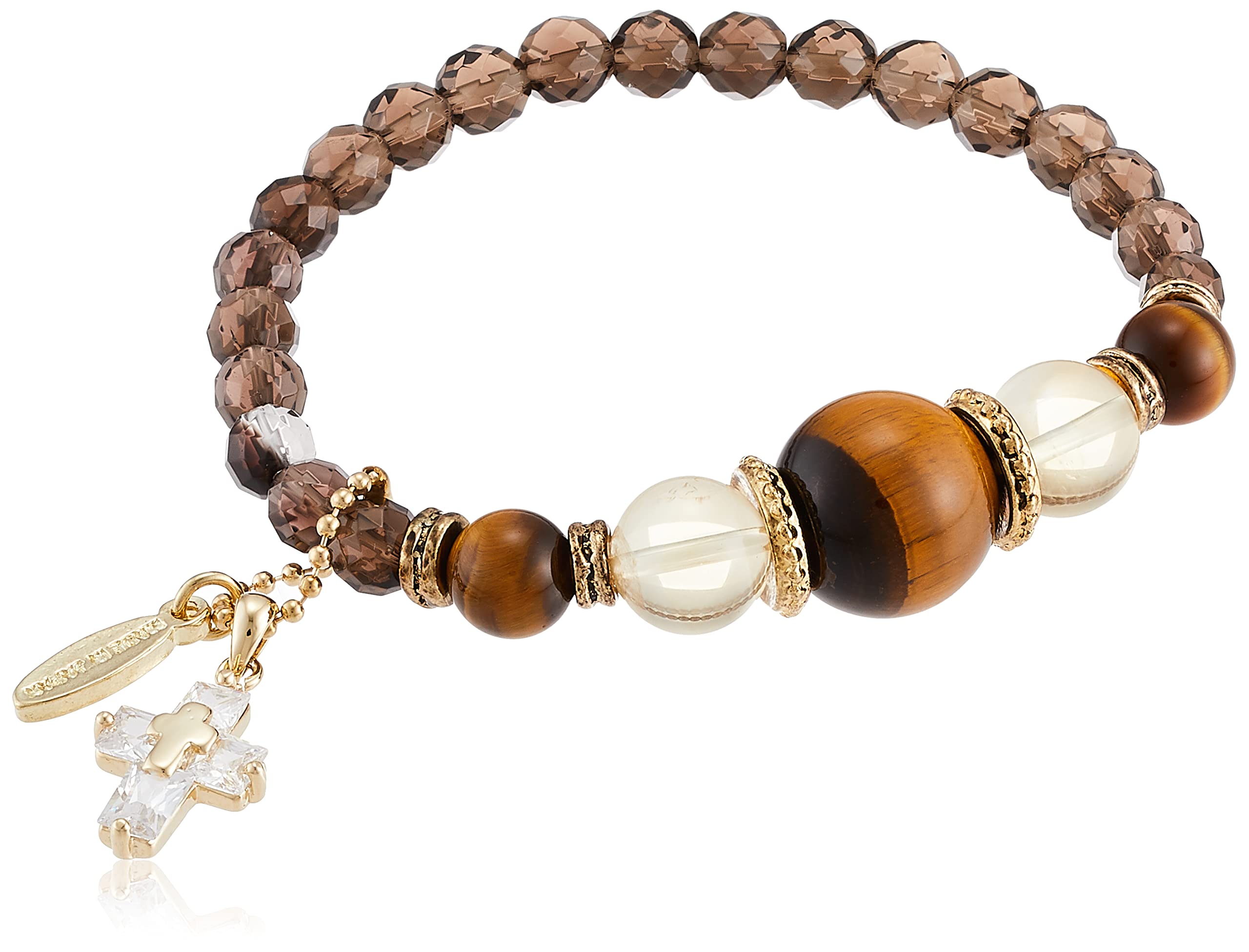 

Fairy Tiger Eye Citrine Smoky Quartz Bracelet ETSUKO e010 [Nolita Stone] коричневий