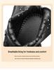 2025 Summer Genuine Leather Peep-Toe Perforated Mid-Heel Sandals - Women's Retro Chunky Heel Martin Boots.