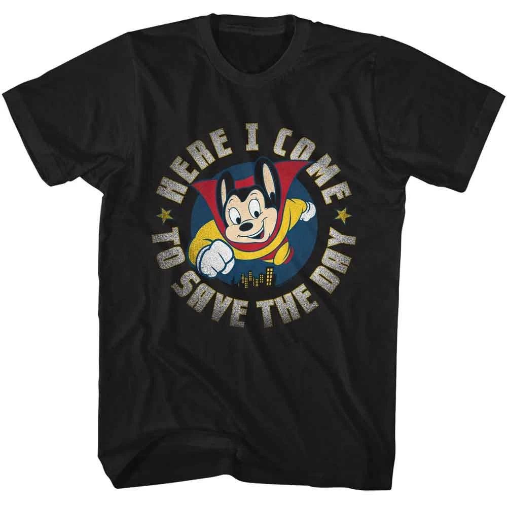 Mighty Mouse - Here I Come - American Classics - Black Short Sleeve T-Shir 160