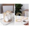 Tea Cup and Saucer Display Rack Mug Hanger Water Drainer Stainless Steel Cup Rack for Countertop Bottle Kitchen Decor