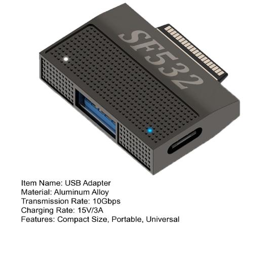 Adattatore di Ricarica per Tablet Convertitore USB ad Alta Velocità Dimensioni di Trasmissione Compatte Convertitore Universale Portatile per Surface