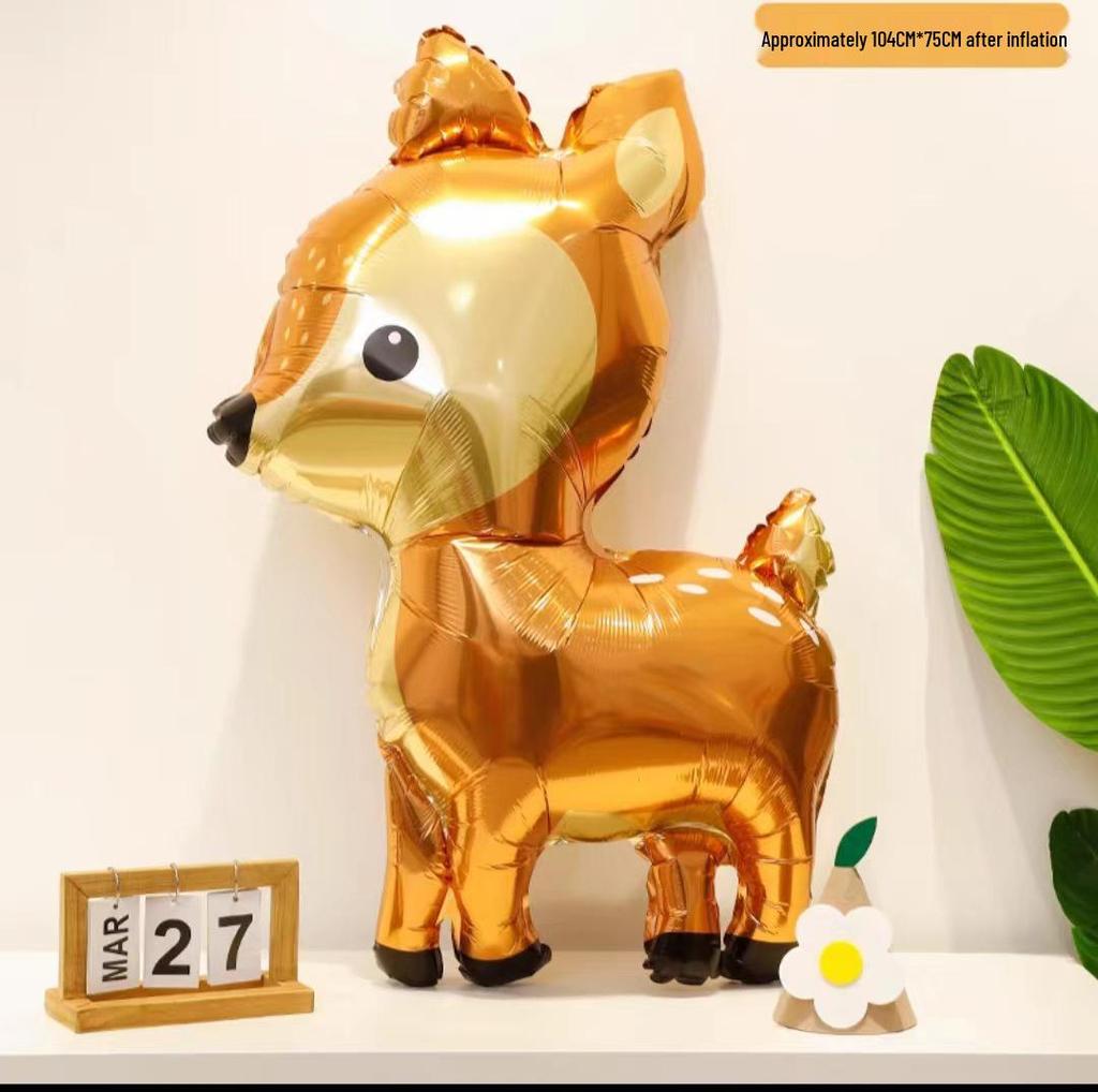 Baby Birthday & Back-to-School Cartoon Animal Balloons for Kids' Party - Giraffe & Elephant Theme