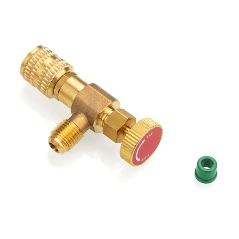 Liquid Safety Valves R410A R22 Air Conditioning Refrigerant 1/4" Safety Adapter Refrigerant Charging Valves