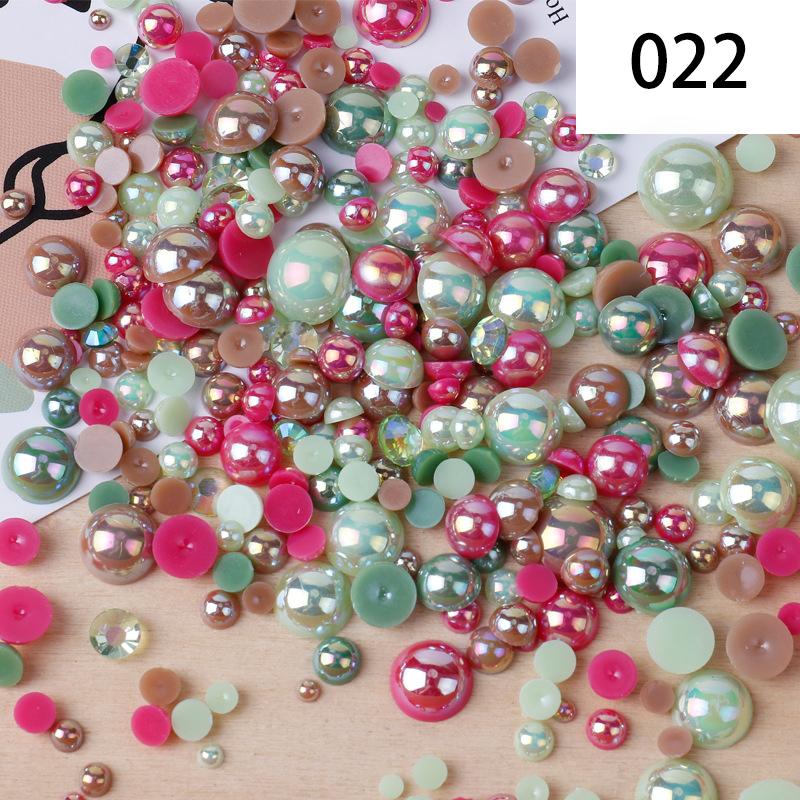 Yantuo 1000g Mixed Packaging Flat Back Pearls Resin Rhinestone Jelly Rhinestones Bulk Abs Loose Pearl for DIY Decoration