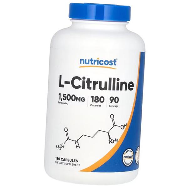 

Цитруллин в капсулах, L-Citrulline 1500, Nutricost 180капс (27647017) 180caps
