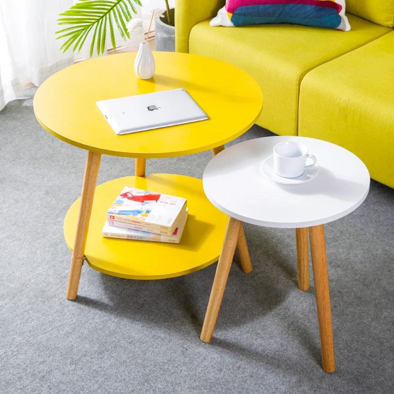 Simple Modern Balcony Small Coffee Table Living Room Small Apartment Sofa Side Table Simple Home Bedroom Small Round Table WF102