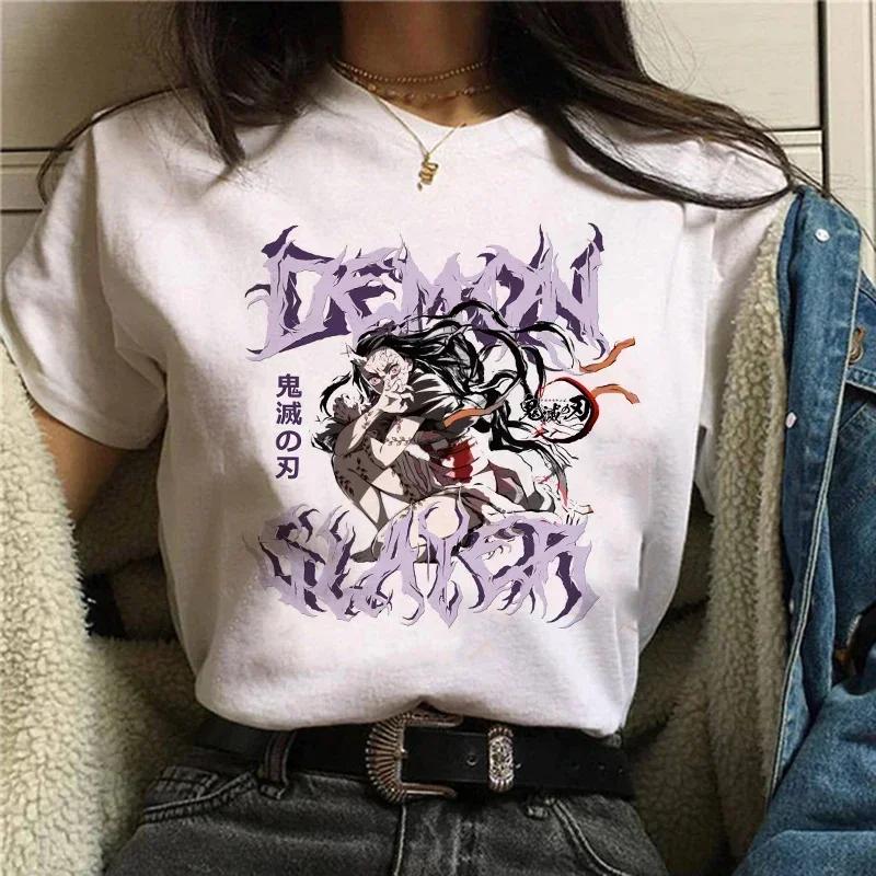 Demon Slayer T Shirt Women Tshirt Female Tanjirou Kamado Graphic Tee Shirt Japanese Anime Manga T-shirt Streetwear Tops Tees