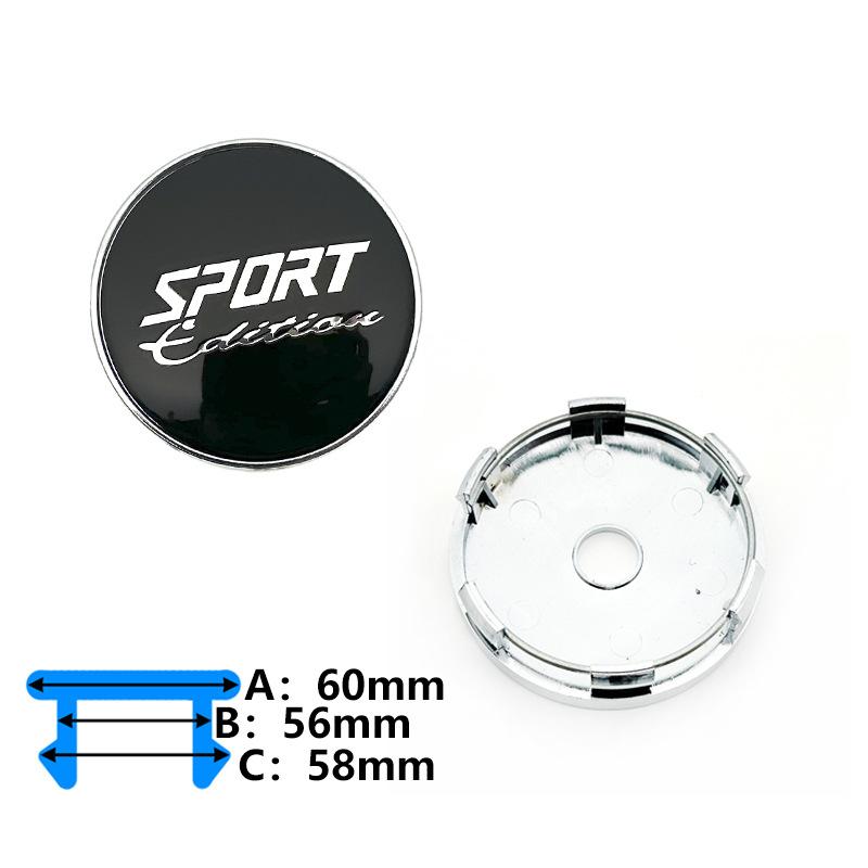 Sport Edition Modified Wheel Center Hub Cap, 60mm Outer 56mm Inner Diameter Wheel Center Decorative Cover Auto Exterior Accessories
