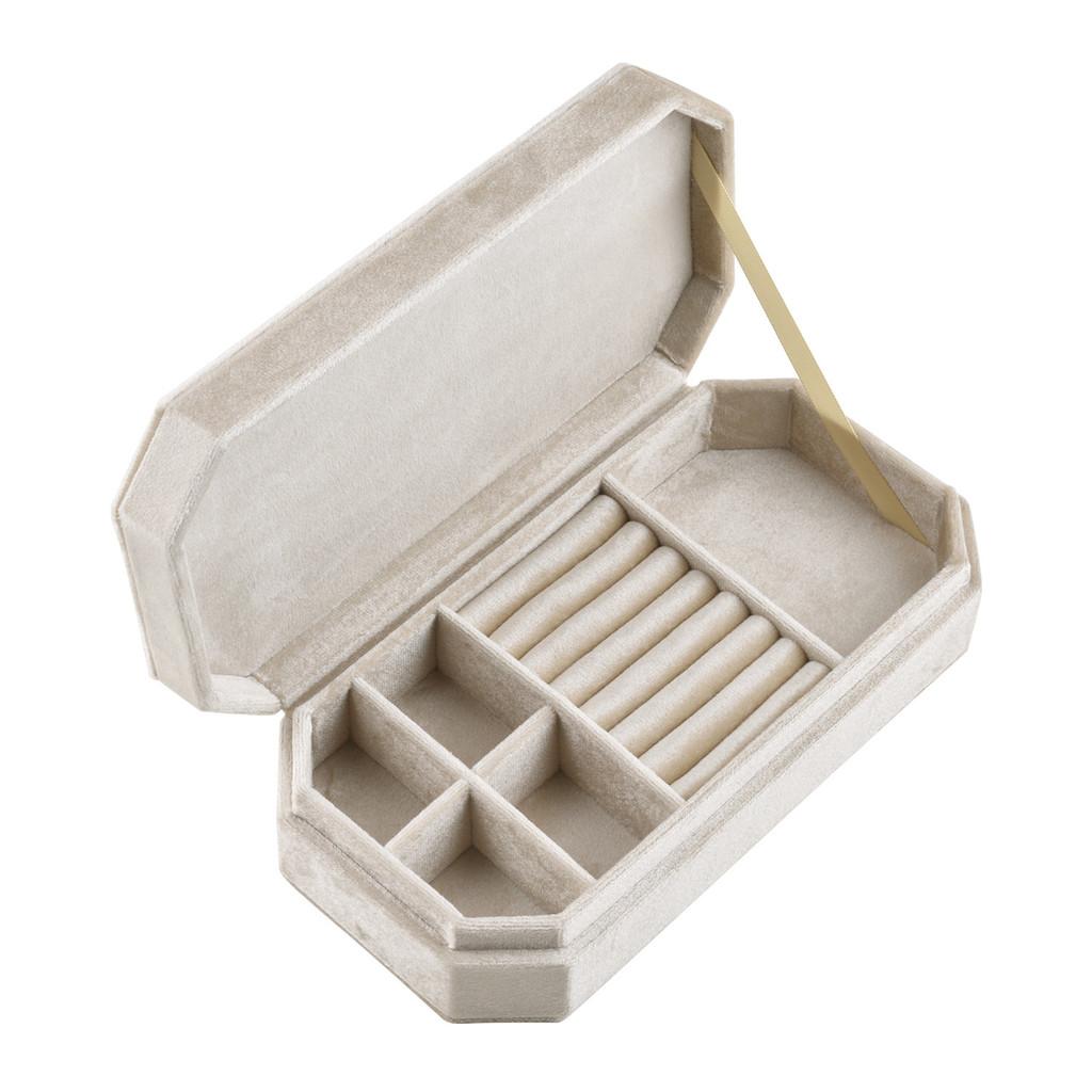 Velvet Travel Jewelry Organizer With Multi Compartment Storage For Home And Travel Use