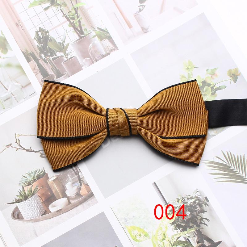 Dress Double Men'S Bow Tie Solid Color British Business Bow Tie Wedding Best Man Wedding Shirt Bow Tie