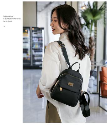 New Design Women's Compact Backpack Crossbody Shoulder Bag Convertible Mini Oxford Fabric Lightweight Casual Outdoor Daypack