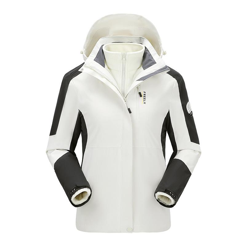 Autumn and Winter Style Jacket, Windproof and Waterproof Jacket, Three-in-one Removable Gold Mink Velvet Liner, Warm Mountaineering Jacket