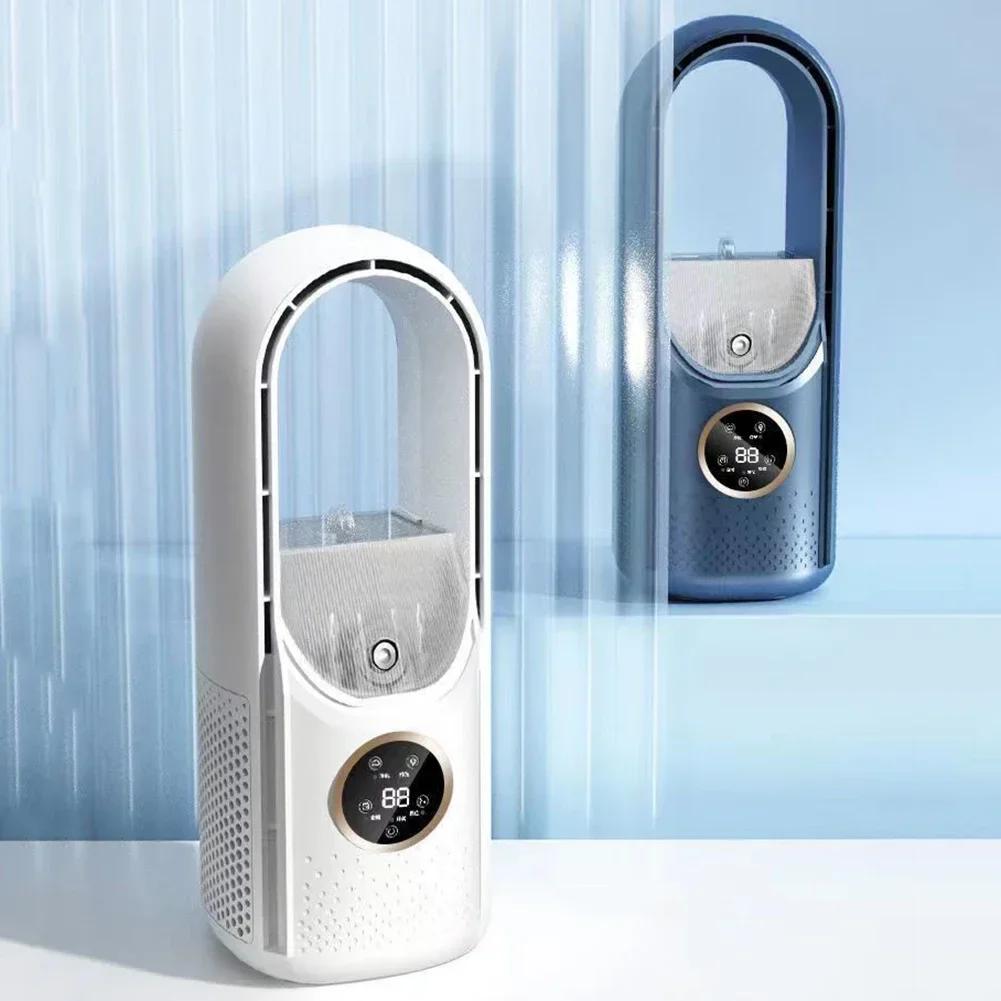 Portable Mini Air Conditioner USB Air Cooler Fan Bladeless 6 Speed Silent Cooling Fan with Timer Desktop Personal Space Cooler Y088