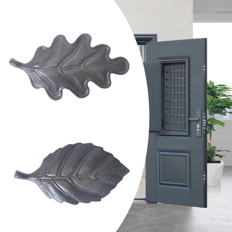 Sturdy Iron Waved Shaped Leaf Designs Door Stoppers Windproof Decorative Holders Accessory for Home Office Garage