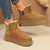 Side Zip Decoration Snow Boots Women 2025 Winter Fashion Thick Bottom Furry Ankle Boots Warm Short Plush Booties