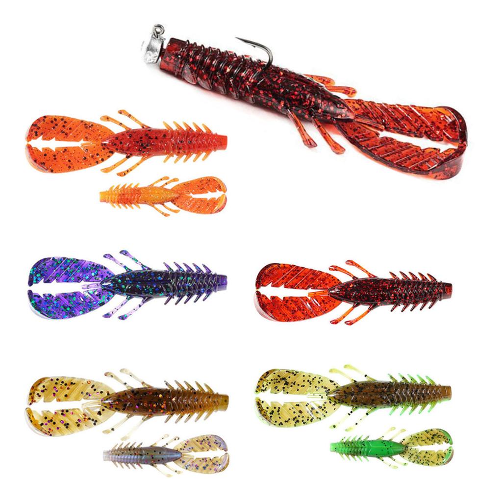 8pcs Shrimp Soft Bait Fishing Baits 7.5cm 3.7g Crawfish Lures Artificial Swimbait Saltwater Fishing Tackle Accessories