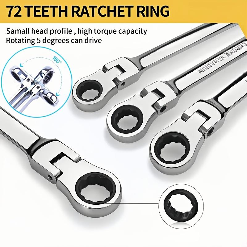 Multi-Function Ratchet Wrench 9mm, Two-Way Torque Industrial Grade 72-Tooth Design, Suitable for Various Equipment, Home Improvement Tools, Cars