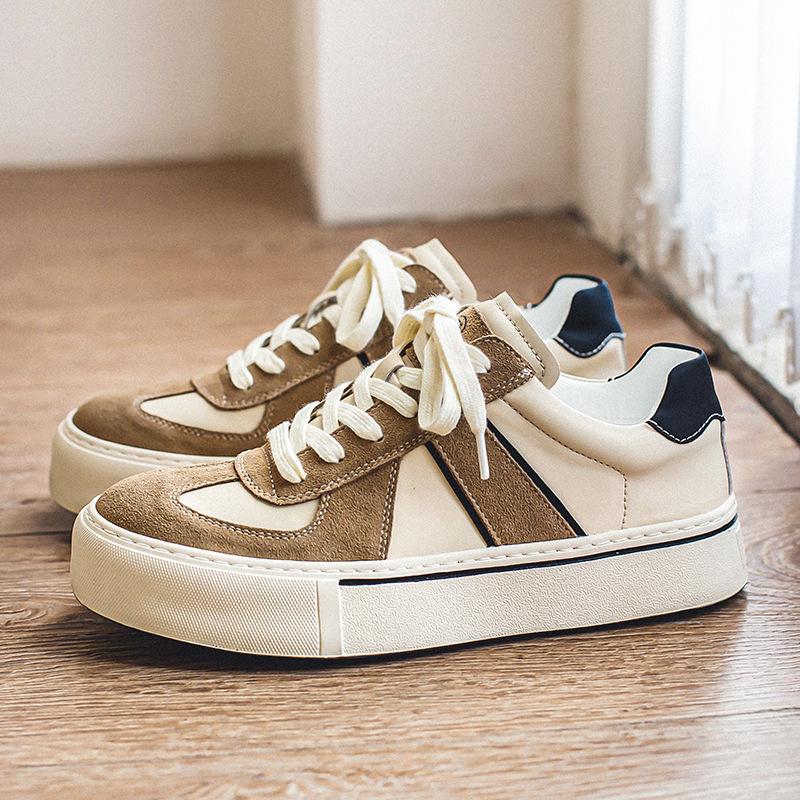 

3012 thick-soled men s spring new leather casual little white shoes simple design versatile height-increasing board shoes Leather shoe size -44