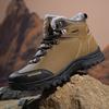 Fashion Winter Warm Plush Fur Snow Boots Lace Up Leather Men Boots Outdoor Cotton Shoes Walking Hiking