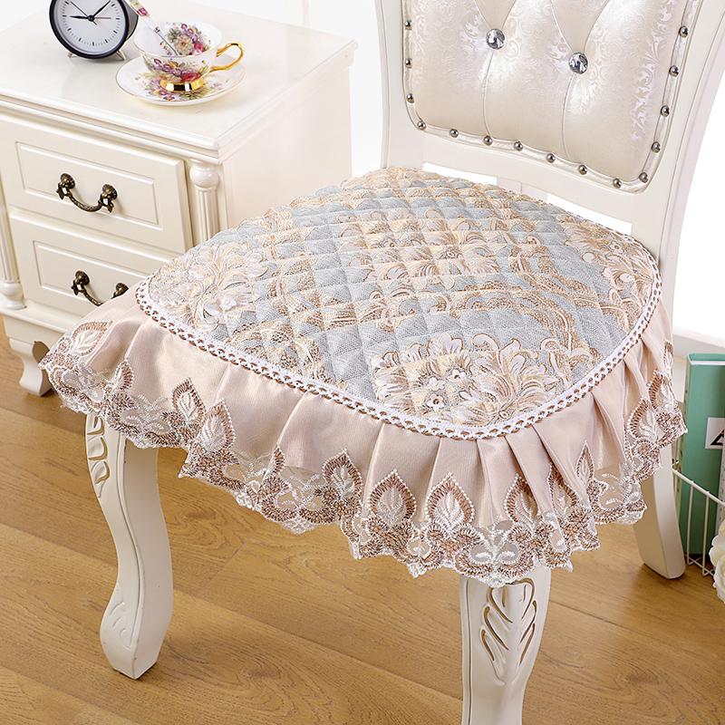 2pcs European Royal Luxury Lace Chair Cover Cushion Stool Seating Washer Mats Seat Cushions Dining Chair Case Pad Home Decor