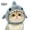 Winter Plush Warm Headgear Cat Shark Hood Hat, Headgear, Cozy Cute Soft Polyester Pet Headwear Hat Accessory for Cats Small Dogs Fun Photo Props