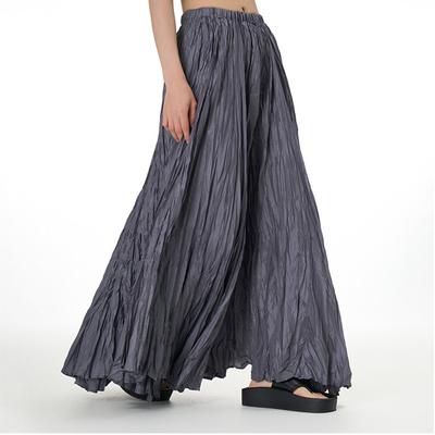 Fluttering Draping Pressed Wrinkled Half-body Skirt Plus Size Women's Skirt Loose Oversized Swing Skirt