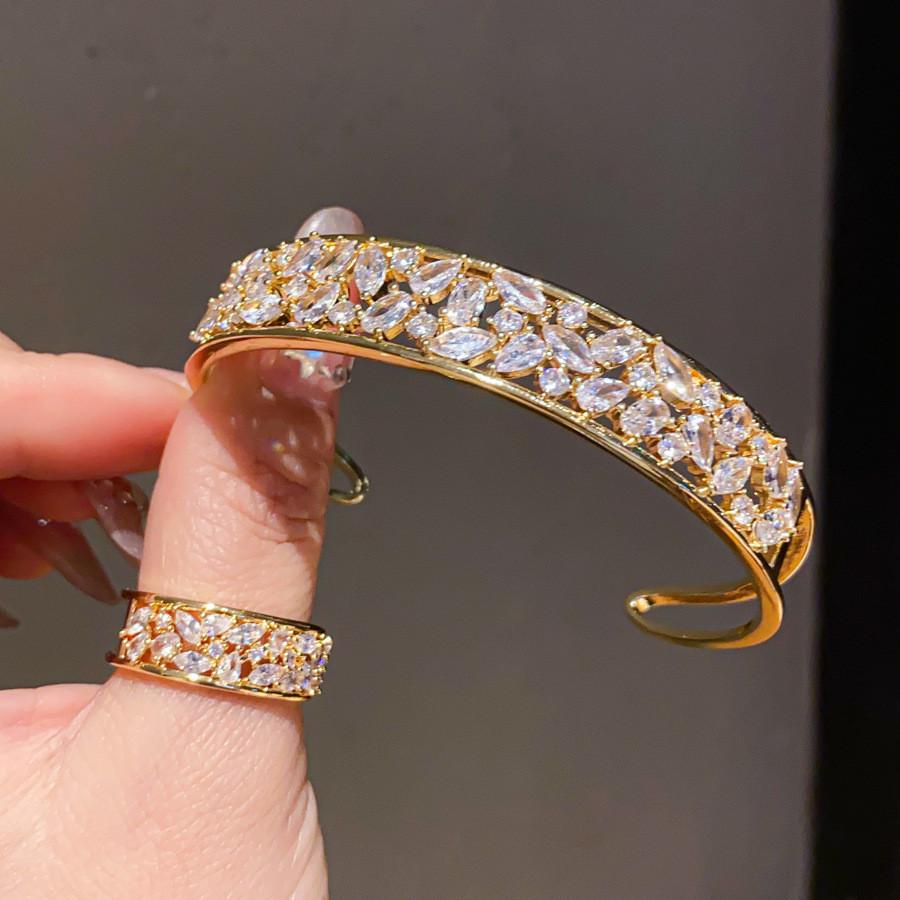 Elegant Geometric Double Layer Bracelet With Gold And Silver Plating For Women Accessories золотой