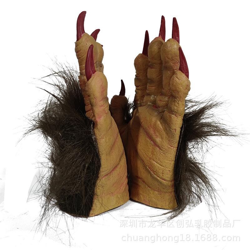 

Halloween Horror Red Bull Demon Mask Cosplay Masquerade Party Props Set Latex gloves Gloves