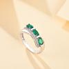 925 Sterling Silber grüner Achat Schmuckset natürlicher Edelstein Ohrring Ring klassisches Design für Frauen Frau schönes Geschenk