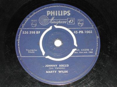 Disque 7 pouces MARTY WILDE Johnny Rocco My Heart And I 45PB1002 Philips 1960 UK Rock Occasion