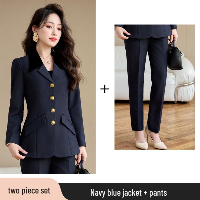 Ensemble tailleur pantalon professionnel pour femme haut de gamme - Automne 2024 Vêtement de travail formel pour un look sophistiqué