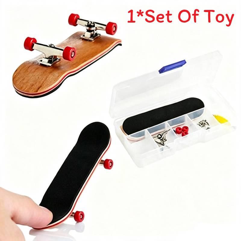 Finger Skateboard Stress Relief Toy With Wooden Deck For Hand Eye Coordination And Brain Development