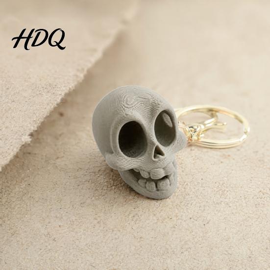 Desk Decor 3D Printed Cute Skull Keychain Artistic Tabletop Ornament