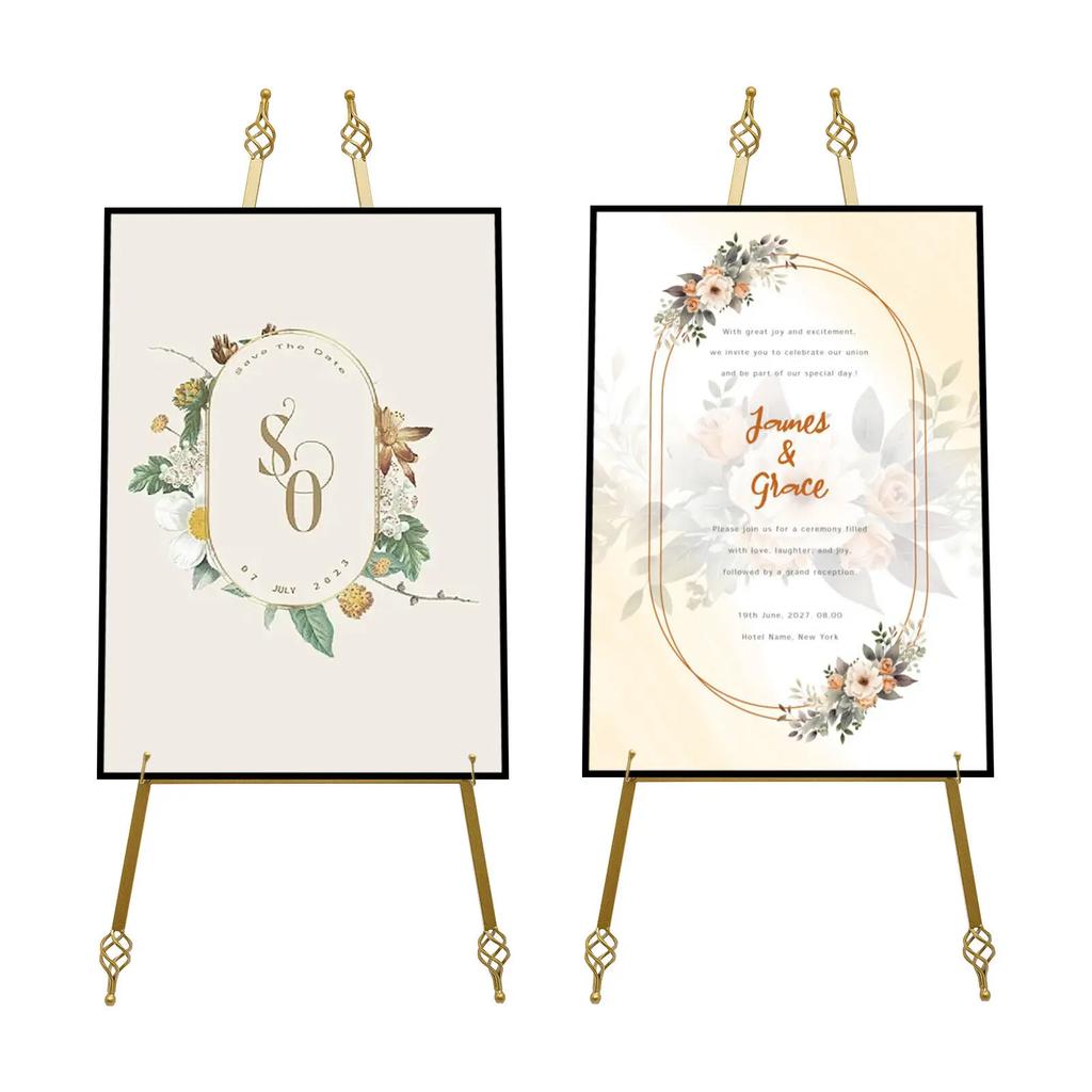 2Pcs 90*48cm Steel Easel Stands Easel Tripod W/ 6 Adjustable Holes For Posters