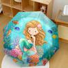 Mermaid Underwater Fantasy World Compact Travel Automatic Umbrella Compact Durable 8Rib Design Durable Plastic Iron Allseason Umbrella For Travel