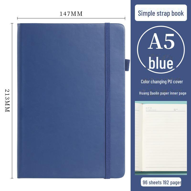 "Quaderno A5 Rigido con Cinturino in PU, LOGO Personalizzabile, Design Fresco e Semplice"