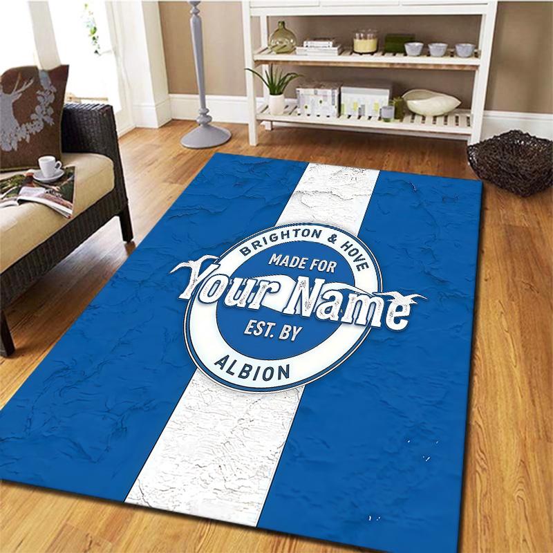 Brighton Hove Albion Custom Name Carpet Rug For Living Room Bedroom Home Sofa Decoration Kids Play Nonslip Floor Mat