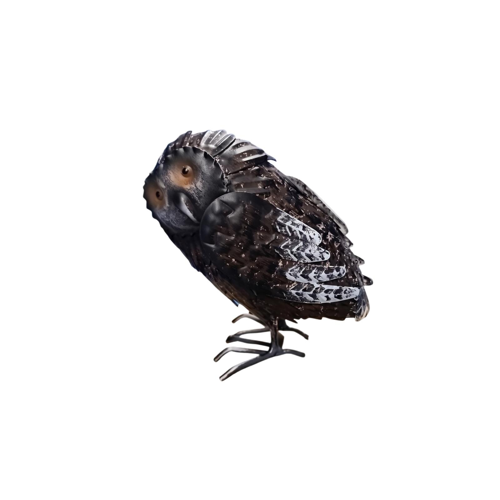 Metal Owl Sculpture Outdoor Decorative Figurine Iron Craft Home Ornament Creative Design Garden Statue