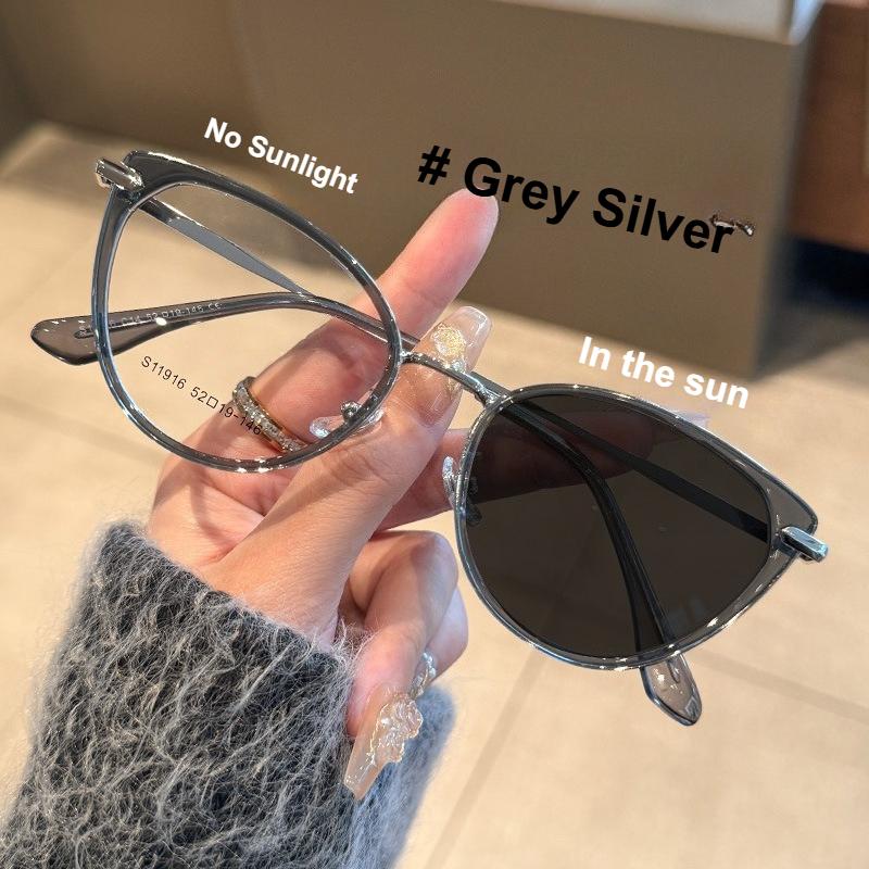 

Очки от близорукости Модные Кошачий глаз Фотохромные для женщин Уличные Меняющие цвет Защита от УФ-лучей Солнцезащитные очки для близоркости -4 degrees