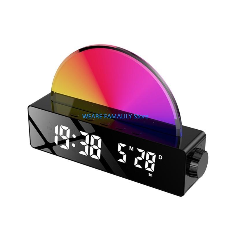 P8DE Alarm Clock for Bedroom Bedside with Simulation Dual-Alarms Night-Light