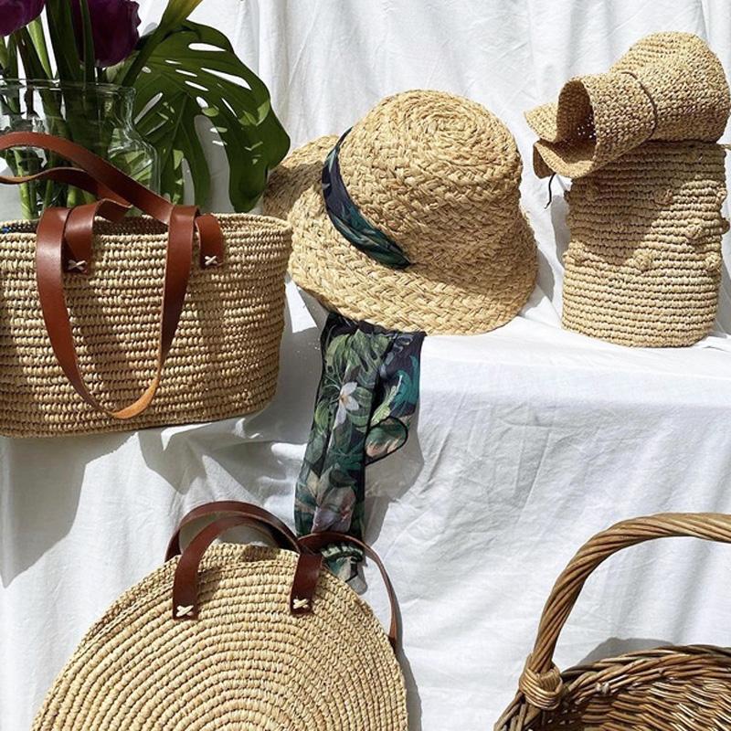 Washable Raffia Straw Thin Thread Hand-Woven Bag Summer Knitted Hat Hook Crochet Line DIY Women's Bag Materials TJ20518