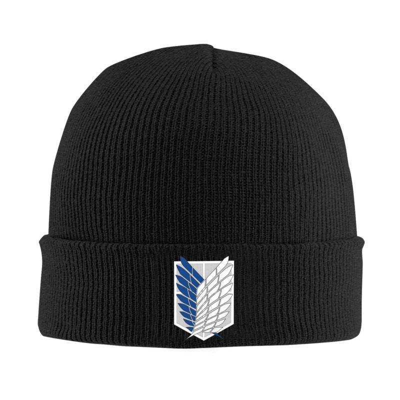 Attack on Titan Logo Print Beanie Hats Unisex Bonnet Hats Outdoor Knit Hat Autumn Winter Warm Head Wrap Caps Skullies Beanies