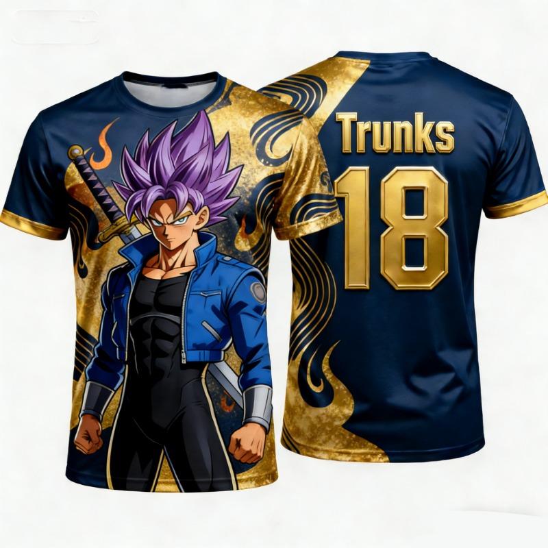 2026 Summer Dragon Ball Oversized T-shirt High Print Super Saiyan